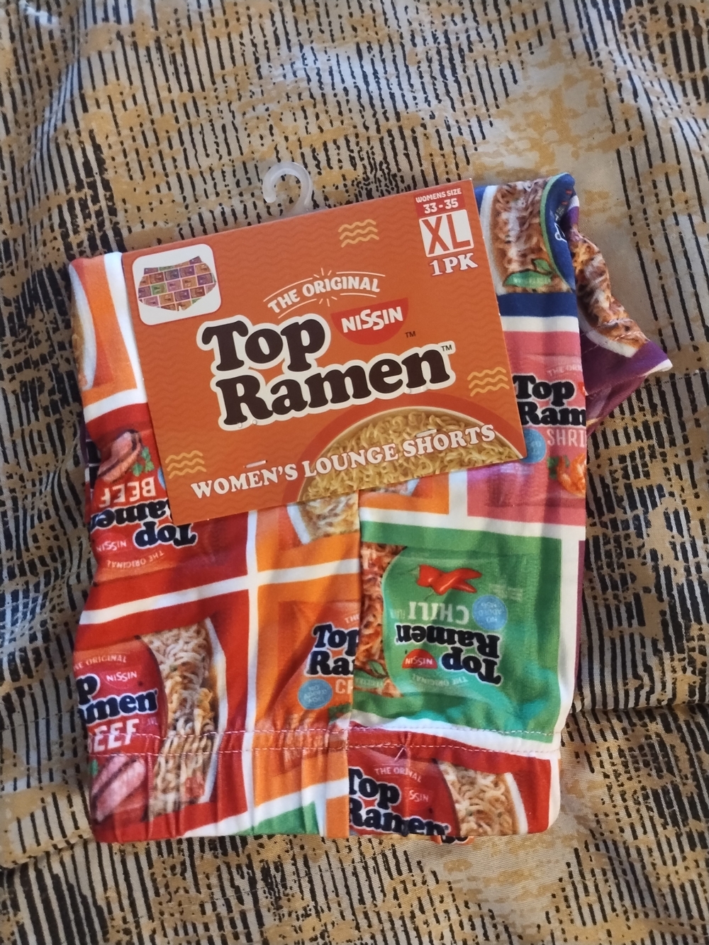 ISSI Top Ramen Novelty Women's Lounge Shorts in Orange, Green, Red